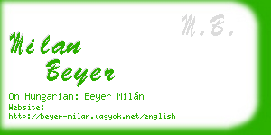 milan beyer business card